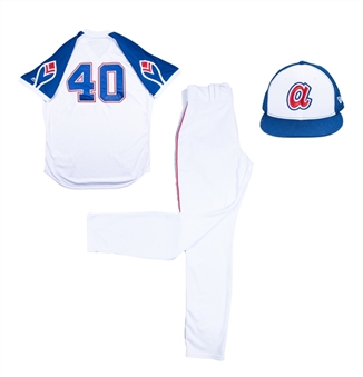 2018 Mike Soroka Game Worn and Signed 74 Hank Aaron Tribute Atlanta Braves Uniform - Jersey, Pants, and Hat (MLB Authenticated)